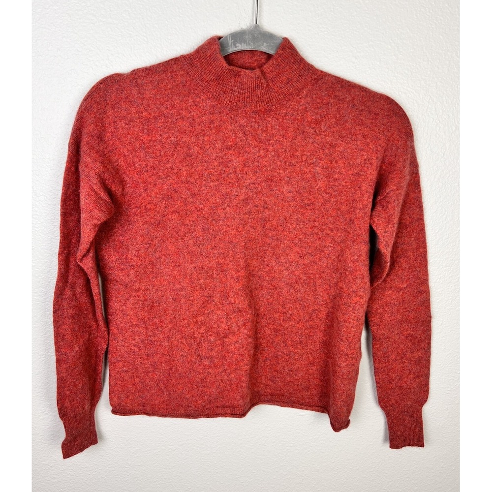 MADEWELL Women's 100% Cashmere Pullover Sweater Mock Neck Rust Size XS